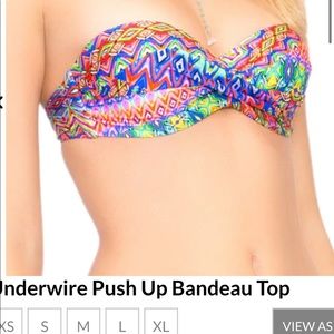 Luli Fama Underwire Push Up Bandeau Top